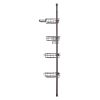 VEVOR Shower Corner Caddy Tension Pole, 42" to 114" High, Multi-Functional Shower Tension Pole with Strong Load-Bearing Tray