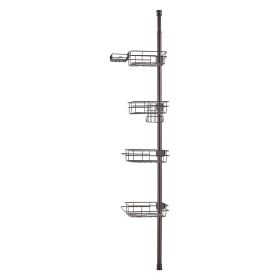 VEVOR Shower Corner Caddy Tension Pole, 42" to 114" High, Multi-Functional Shower Tension Pole with Strong Load-Bearing Tray