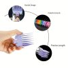 10pcs Color Guards Set Universal Fit For All Hair Clipper Compatible with Most Wahl Clippers  With Clipper Guard Holder Tray For Barber Fade comb  -1/