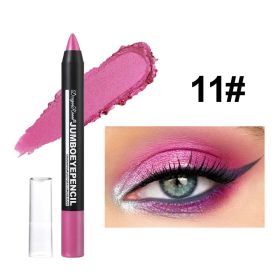 Smoky Dark Green Eyeshadow Pencil Stick Waterproof Pearlescent 12 Colors Metallic Glitter Eye Shadow Highlighter Pen Makeup Tool (Color: 11)