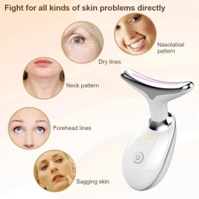 Face Massager Anti-Wrinkle Face Device 3 Modes 45Â°C Neck Lifting Massagers LED High Frequency Beauty Instrumen EMS Face Massage for Women (Quantity: 1, Color: White)